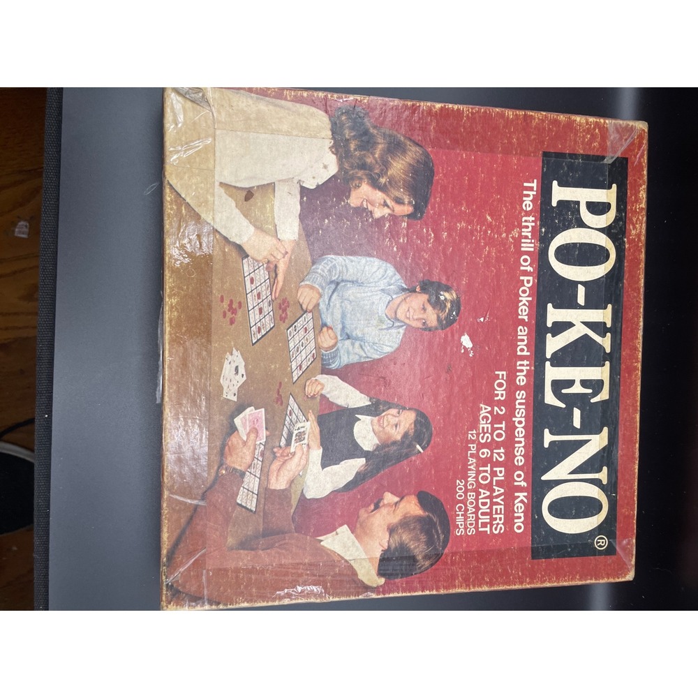 Vintage Po-Ke-No Board Game 12 Playing Boards with Chips US Playing 
Card Co.